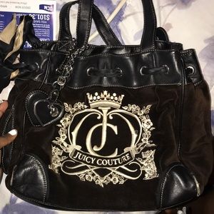 Juicy Couture Dark Brown Velvet Handbag